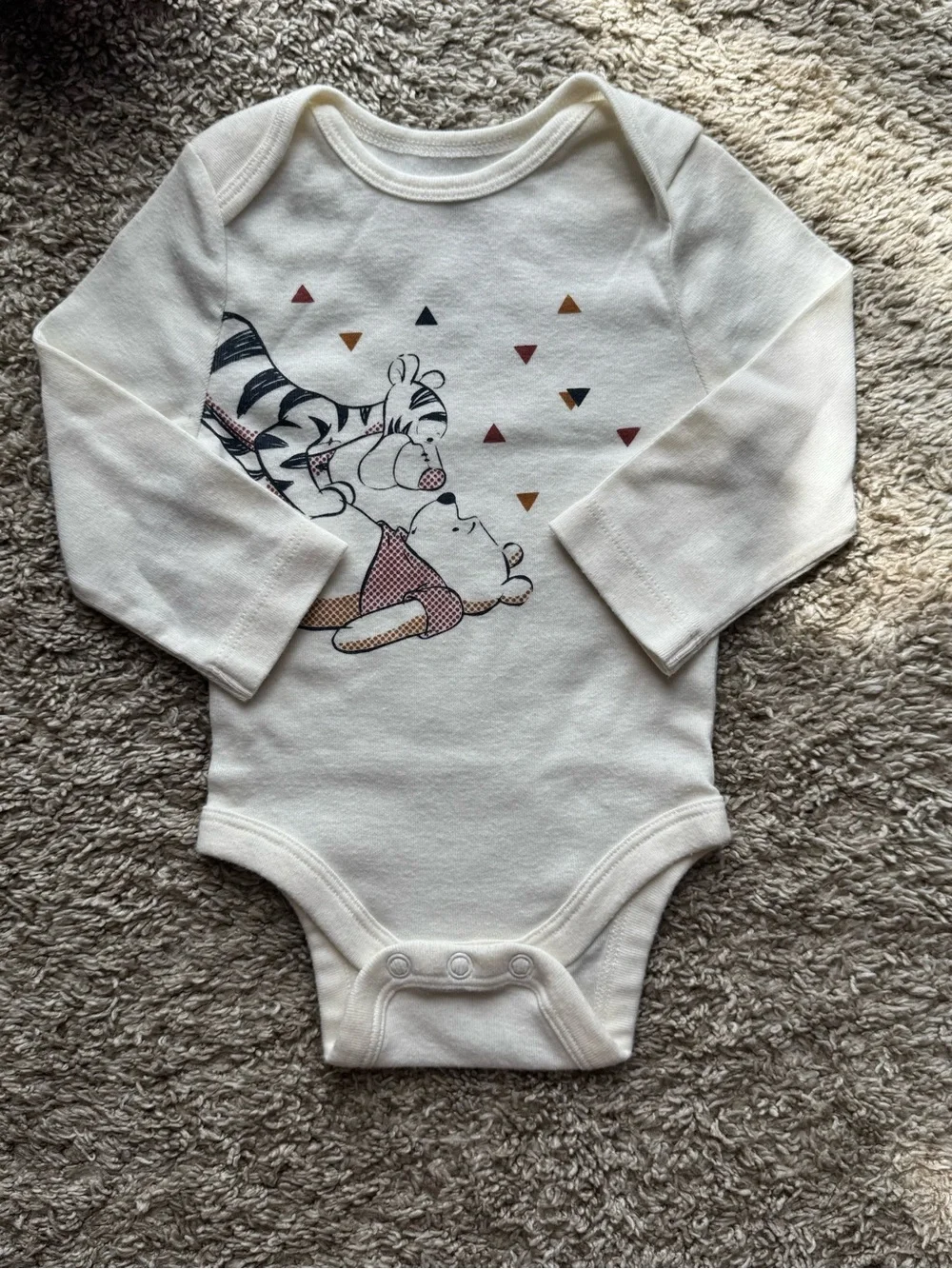 Disney Winnie the Pooh & Tigger Long Sleeve Bodysuit Baby 3 Months Jumping Beans